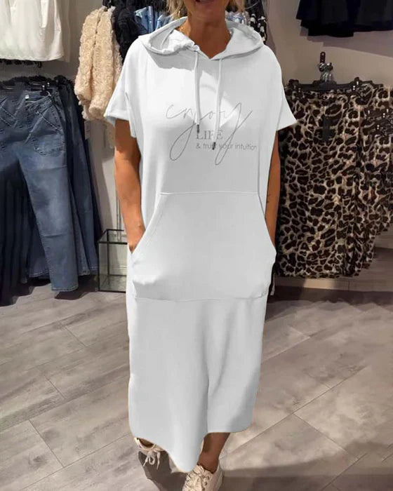 💥🔥👗[S-5XL] Νέο καλοκαιρινό φόρεμα φούτερ μεγάλου μεγέθους, άνετο και αναπνεύσιμο, σε φαρδύ, φαρδύ στυλ για το καλοκαίρι του 2025-GR