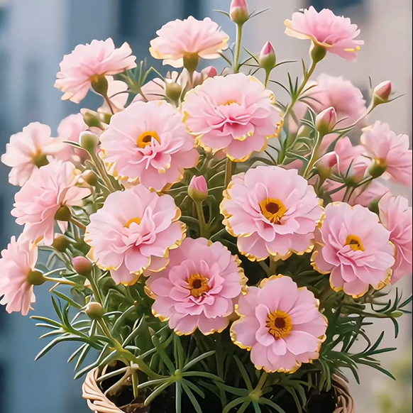 Zlata čipkasta portulaka🌸✨ Čudoviti dvojni cvetovi za lahkotno poletno barvanje-SI