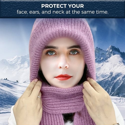 [Zimska razprodaja⛄] Celovita zaščita za ušesa, vetrovno odporna kapa in šal✨-SI