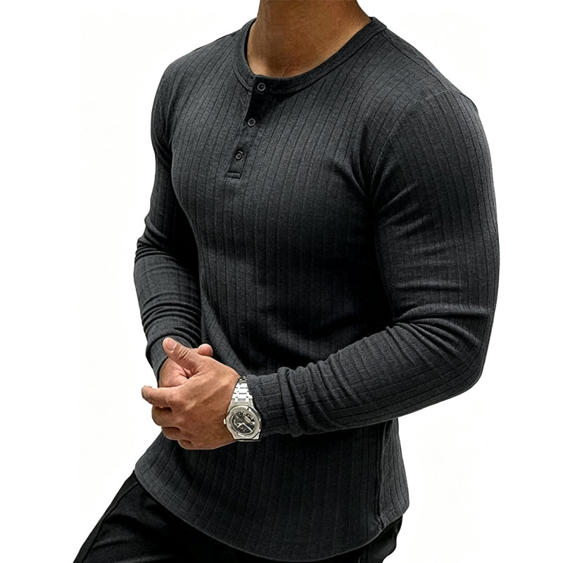 🍁Pridobite si novo jesensko modo - moško slim fit Henley srajco-SI