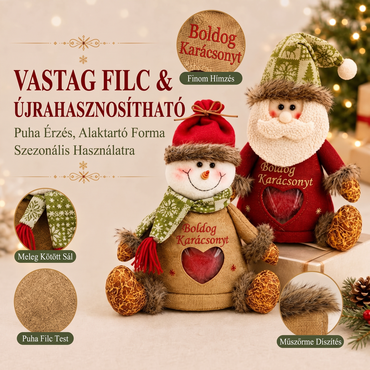 🎄🎁 49 % POPUSTA zadnji dan! Božične darilne vrečke z zadrgo – praznična embalaža 🎅✨-SI