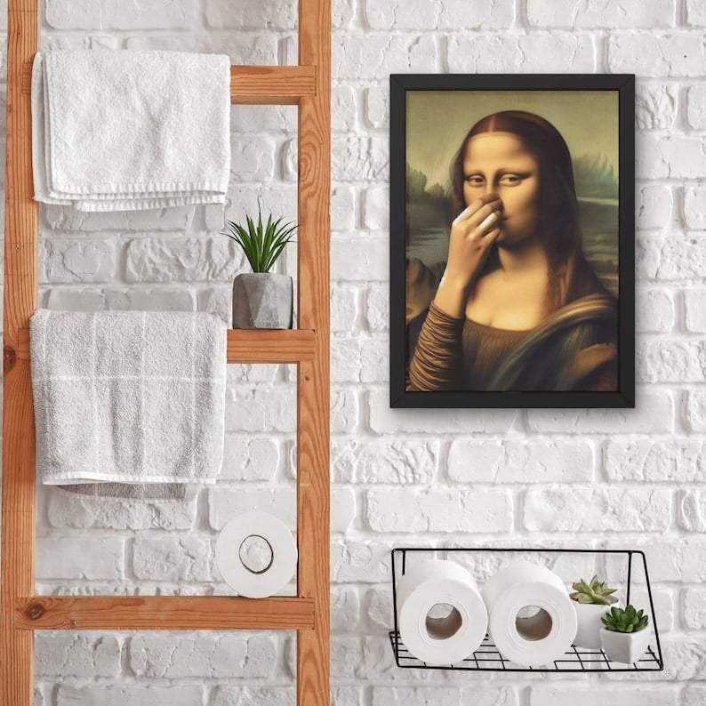 🔥Danes posebna cena 9,99 $!!!🎁🎨🧻Smešna kopalniška umetnina brez okvirja – dodajte nekaj prazničnega -SI
