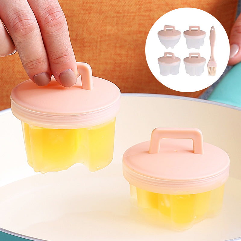 Žavi kietai virtų kiaušinių formelė🥚🥚 4 vnt/komplektas su teptuku-LT