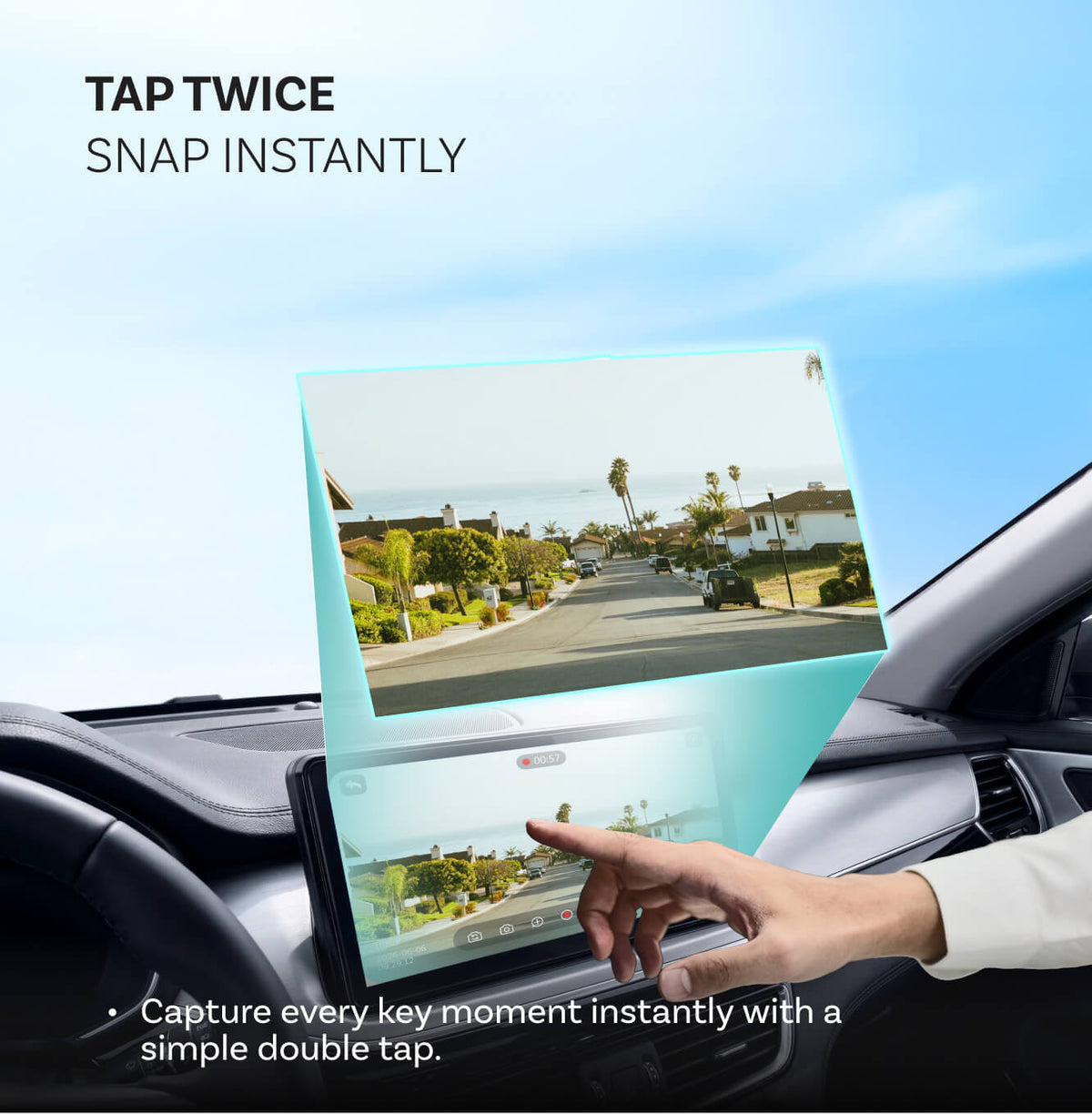 OttoSafe Cam 3-v-1 dvojna kamera za armaturno ploščo in brezžični adapter CarPlay-SI