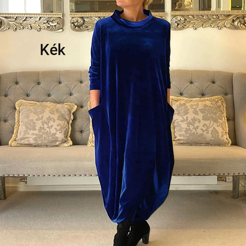 Elegantna dolga žametna obleka