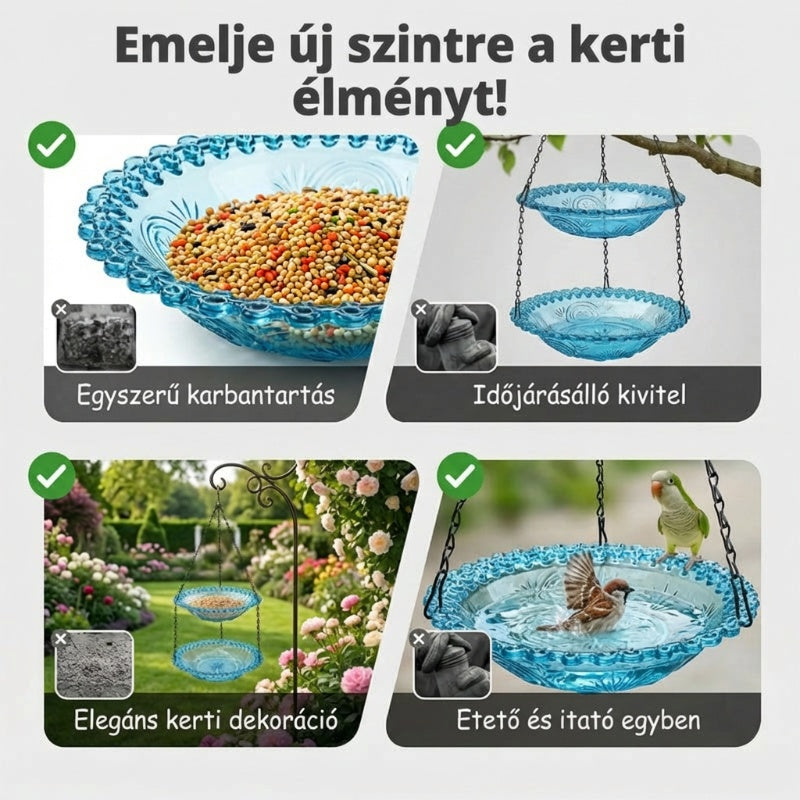 🐦Vintažinė pakabinama paukščių lesyklėlė ir vonia-LT