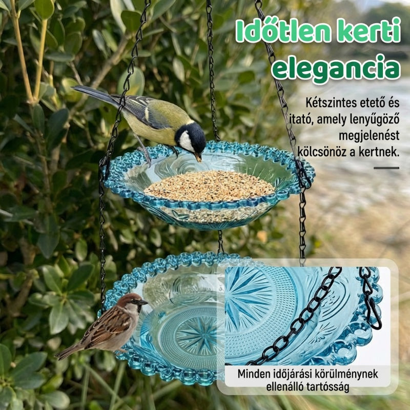 🐦Vintažinė pakabinama paukščių lesyklėlė ir vonia-LT