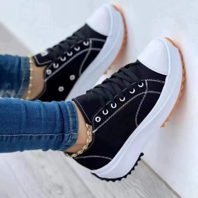 💝Ribotas išpardavimas su 50% NUOLAIDA🔥🔥Moteriški suvarstomi platforminiai sportbačiai su kulnais-LT