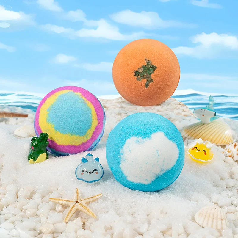 🔥🛁 Natūralios vonios bombos vaikams su dideliais burbulais ir staigmena viduje 🥚✨12 vnt. [1 pakuotė]-LT