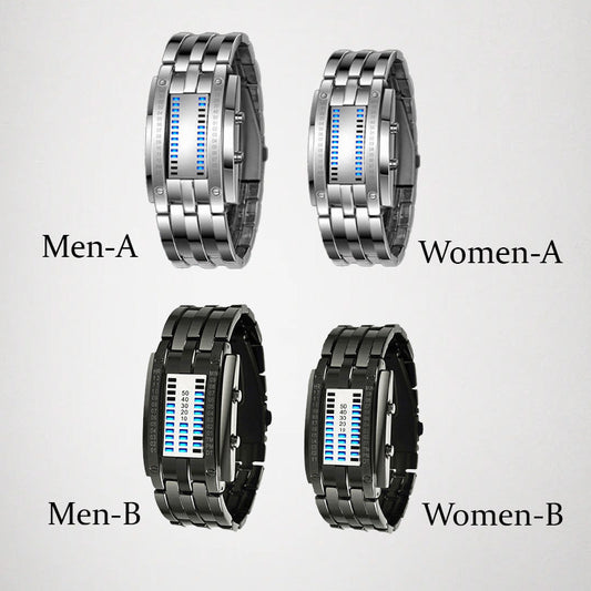 ⌚ DABAR 50 % NUOLAIDA! 🤓 Kiberpanko dvejetainis LED laikrodis – „Tik kompiuterių entuziastai tai supranta“ – futuristinis, unikalus ir akį traukiantis su mėlynu LED ekranu 💙-LT