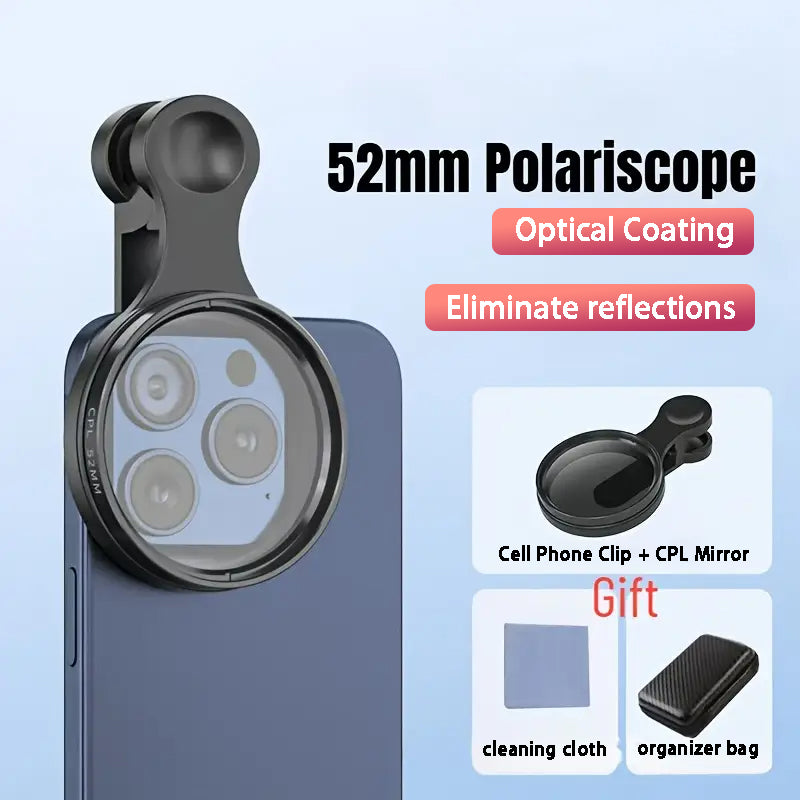 Heysliy 52mm CPL filtras telefonui su segtuku-LT