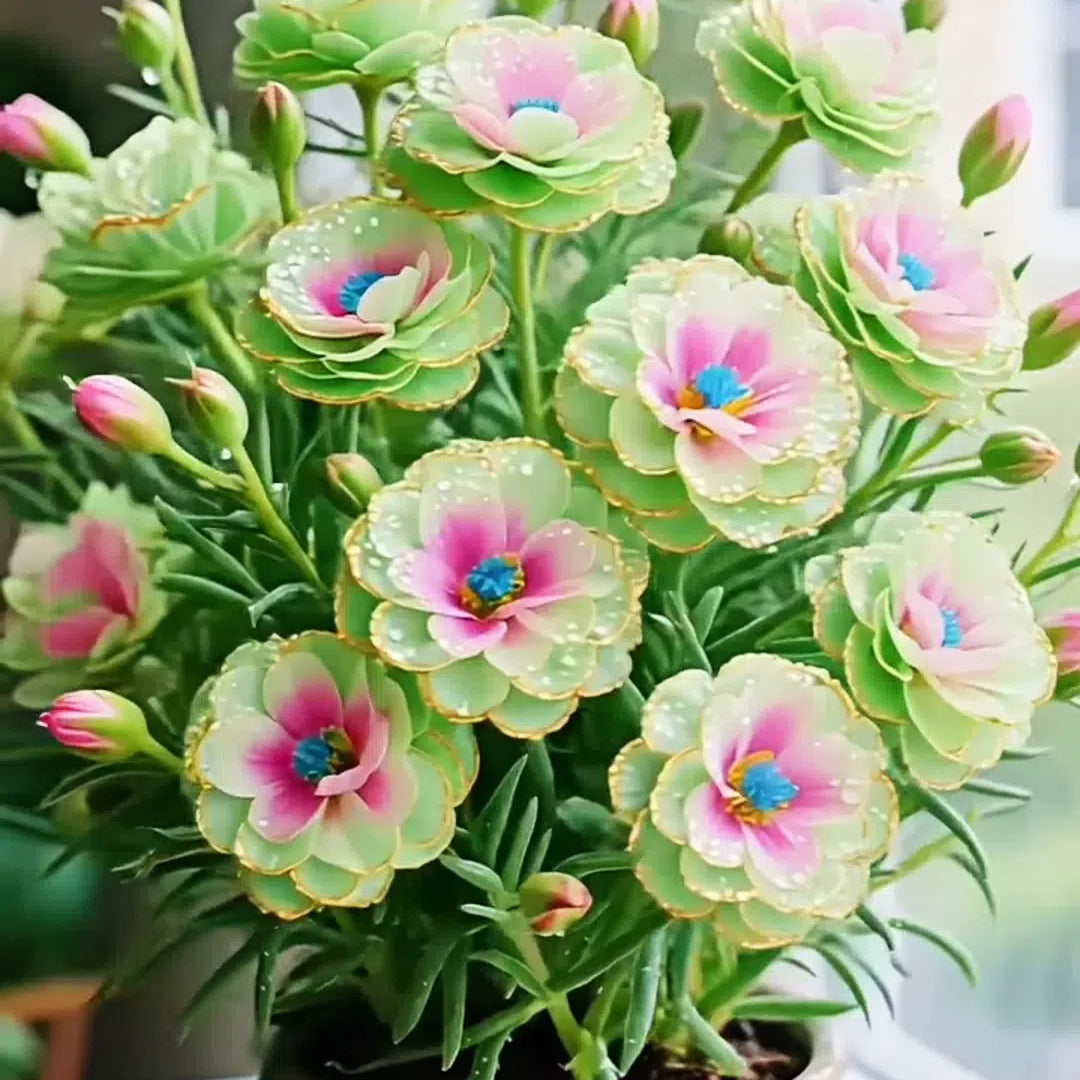 Auksinė nėrinių portulaka🌸✨ Nuostabūs dvigubi žiedai, suteikiantys nepastebimą vasaros spalvų gamą-LT