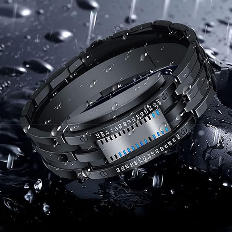 ⌚ DABAR 50 % NUOLAIDA! 🤓 Kiberpanko dvejetainis LED laikrodis – „Tik kompiuterių entuziastai tai supranta“ – futuristinis, unikalus ir akį traukiantis su mėlynu LED ekranu 💙-LT