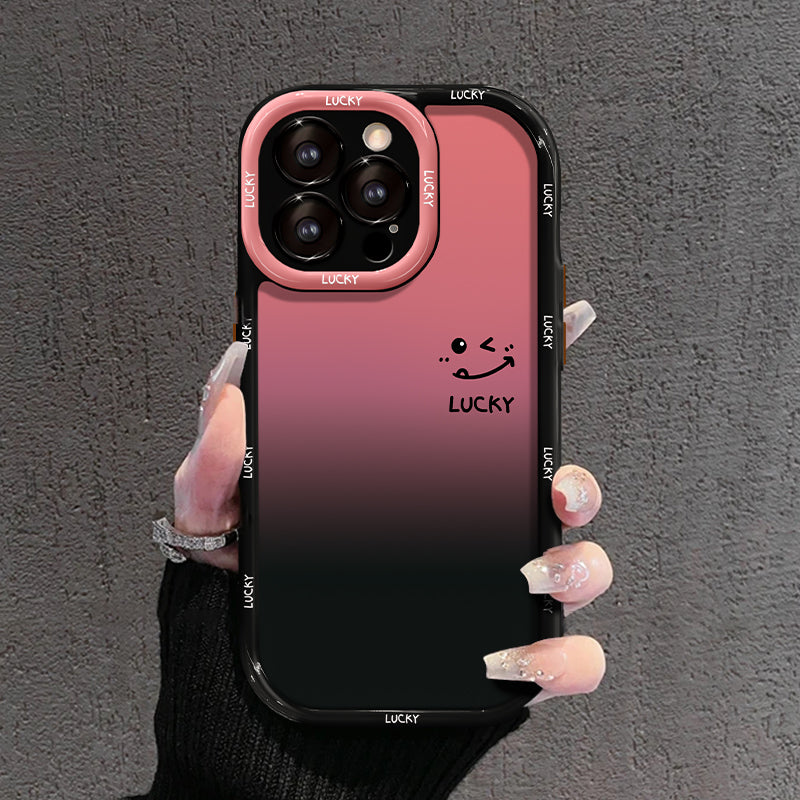 Mat gradientni ovitek za iPhone – LJUBIM TE IN SREČNO, Smiley Designs-SI