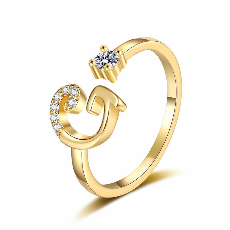⏳Časovno omejen 50 % popust⏰Nastavljiv bleščeči začetni prstan za ženske💍-SI
