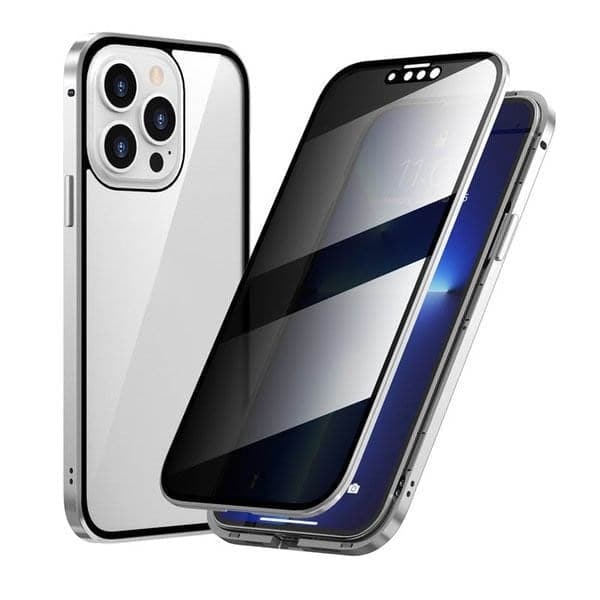 Μαγνητική θήκη iPhone με αντιανακλαστικό γυαλί και μέταλλο-GR