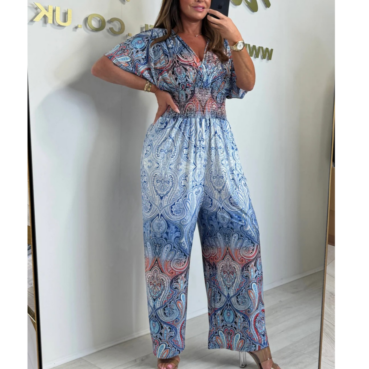 🌷Φαρδιά φόρμα με μποέμ print-GR