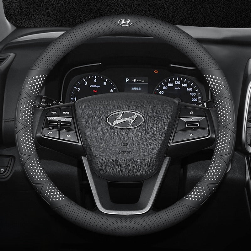 Εξαιρετικά λεπτό, αναπνεύσιμο κάλυμμα τιμονιού από γνήσιο δέρμα με αντιολισθητική λαβή-GR