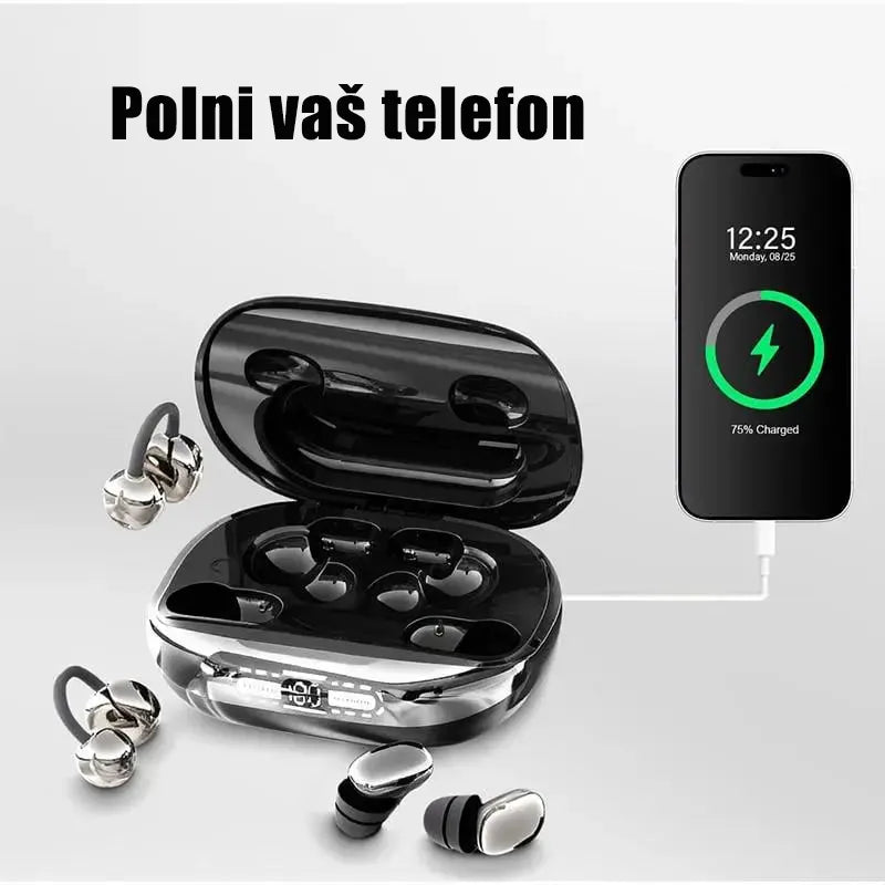 Brezžične slušalke 3 v 1 s polnilno enoto (power bank)