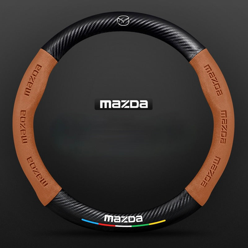 TrackVibe | Κάλυμμα τιμονιού από μαύρο σουέτ άνθρακα – Αντιολισθητικό και ανθεκτικό στη φθορά-GR