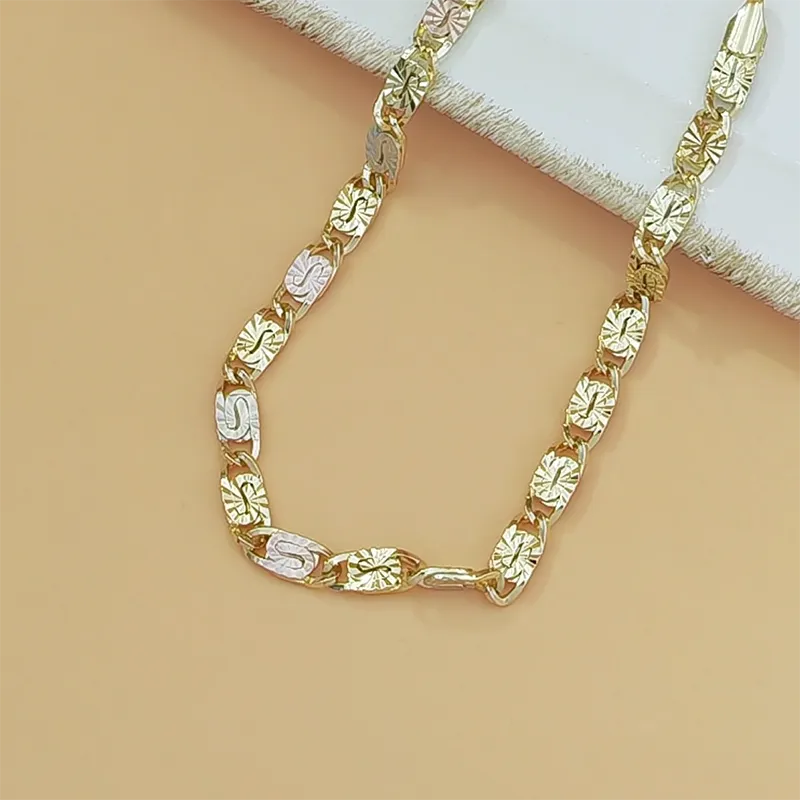 💎 ZDAJ 50 % POPUSTA! 👑 Unisex zapestnica s tribarvnimi členi - zlata/roza/srebrna, fasetiran brus in zaponka v obliki hobotnice - klasični členi, moderen sijaj 💛-SI