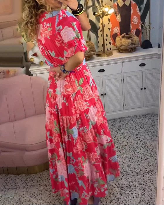 💃Koša gara kleita ar V veida kaklu un kabatām
