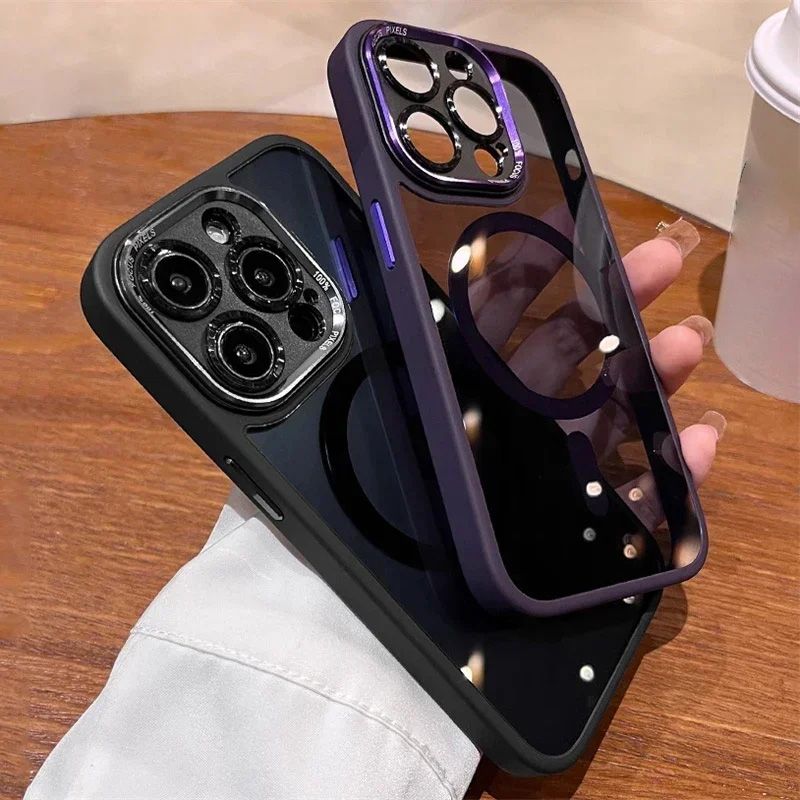 Tamsintas smūgiams atsparus magnetinis iPhone dėklas-LT