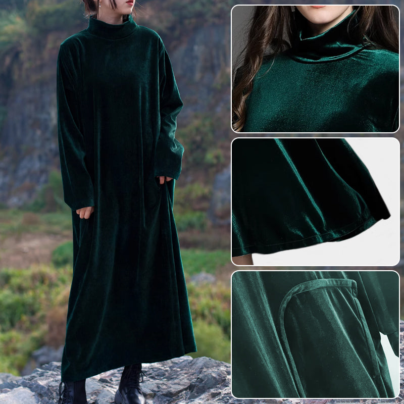 Elegantna dolga žametna obleka