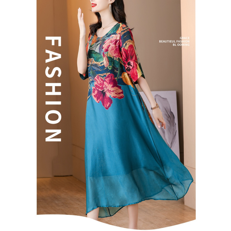 👗Elegantiškos gėlėtos suknelės moterims dideliais dydžiais-LT