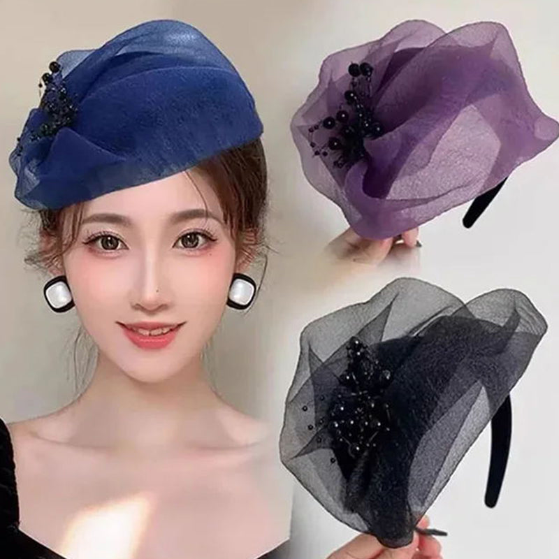 2025 Naujas dizainas 🌸 Vintage Organza Headband Fascinator-LT