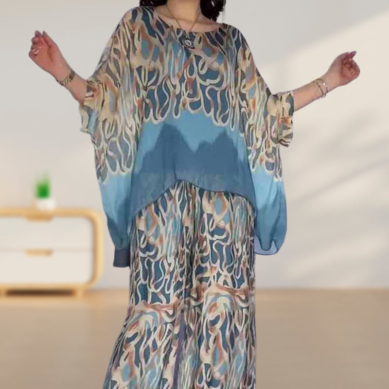🦋Komplet majice in ohlapnih hlač s potiskom Ice Cool💖