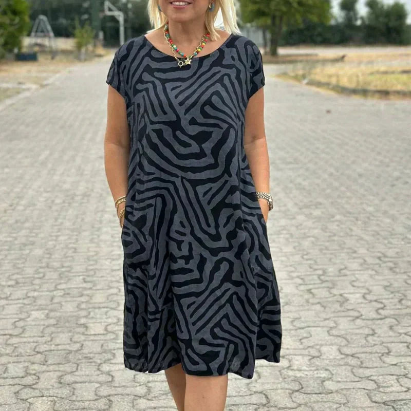 🎁2025 m. bohemiškos vintažinės raštuotos laisvalaikio suknelės👗-LT