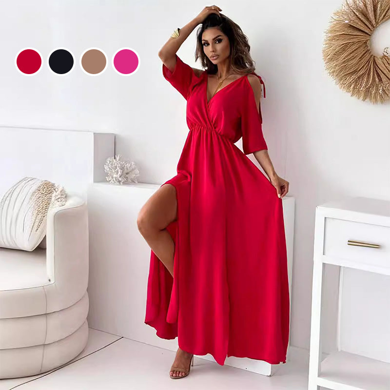 【💖Νέα Προϊόντα 2025】👗Κομψό, σέξι φόρεμα για γυναίκες με μυτερή λαιμόκοψη-GR