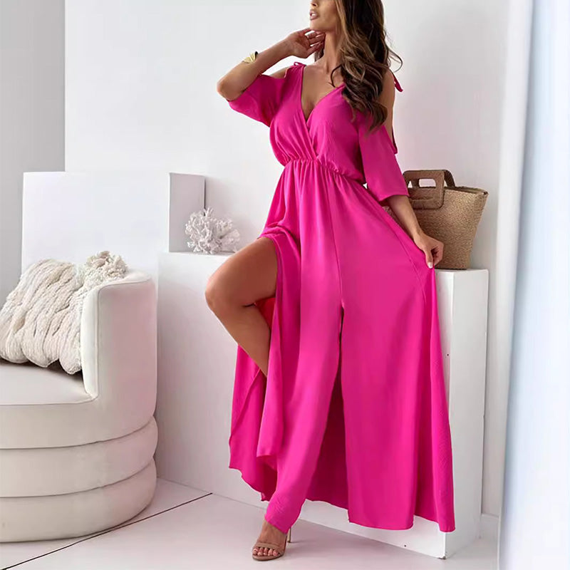 【💖Nauji produktai 2025】👗Elegantiška, seksuali moteriška suknelė su smailia iškirpte-LT