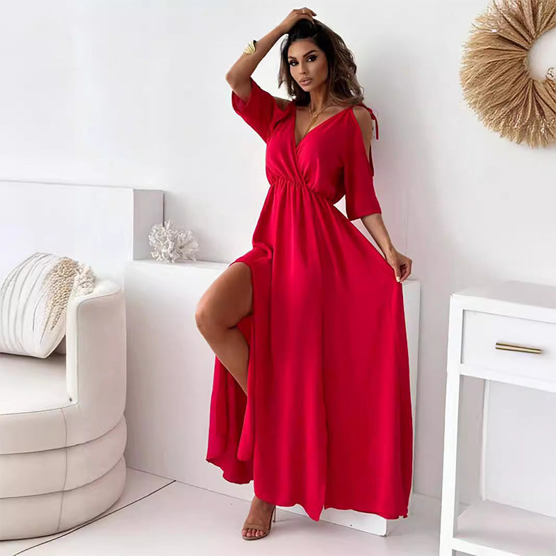 【💖Nauji produktai 2025】👗Elegantiška, seksuali moteriška suknelė su smailia iškirpte-LT