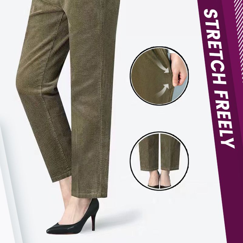 👖Ženske elastične hlače iz samleta z visokim pasom