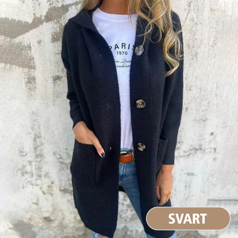 🌸Ženski kardigan s kapuco in gumbi-SI