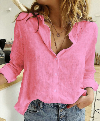 🔥2025 Hot Sale🌸Γυναικεία λινό μπλουζάκι👚-GR