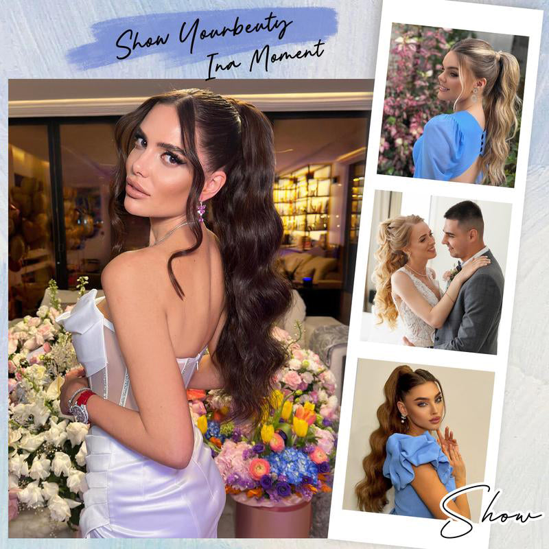 🔥 Časovno omejena promocija – 50 % popusta 👩💕 Lasni podaljški s sponko za čop 🙋‍♀️-SI