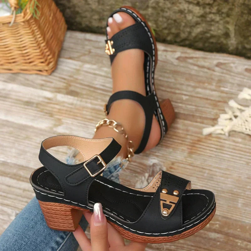 【EU 36-43】👡Poletni ženski sandali z debelo peto-SI