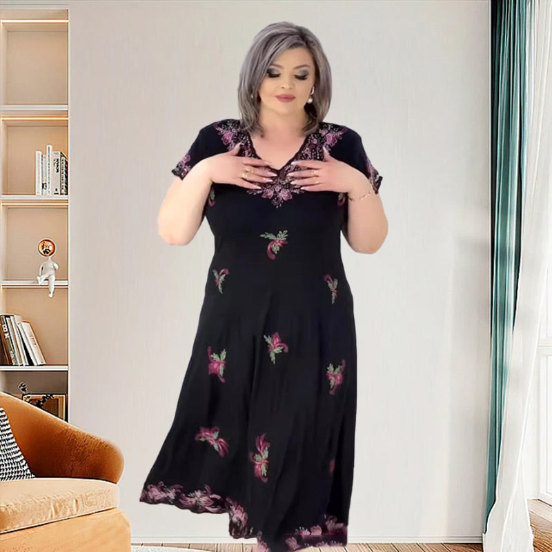 🌺 Moteriška suknelė su V formos iškirpte-LT