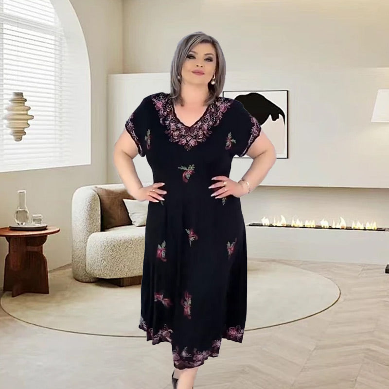 🌺 Moteriška suknelė su V formos iškirpte-LT