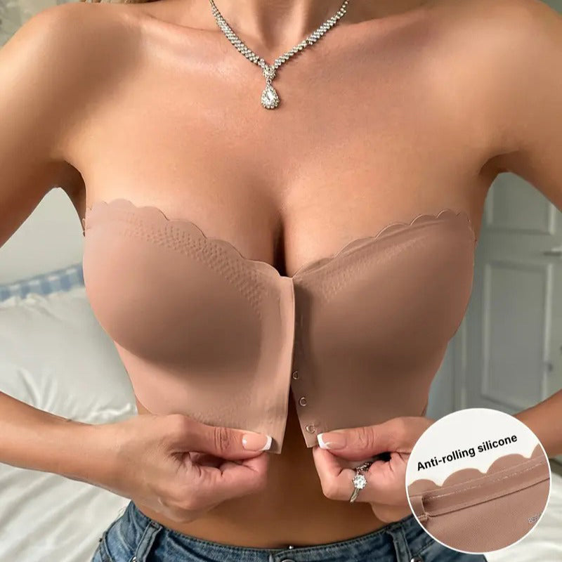 💕Breznaramni modrček bandeau z zapenjanjem spredaj💯-SI