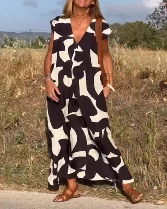 💕Suknelė be rankovių su V formos iškirpte-LT