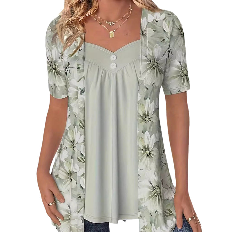 👚Ženski top iz patchworka z nepravilnimi cvetovi✨-SI