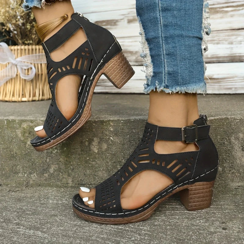 👡 Atviros basutės su vidutinio aukščio atviru kulnu💖-LT