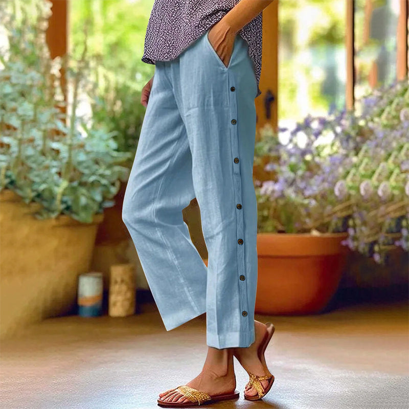 👖Μονόχρωμο casual παντελόνι-GR