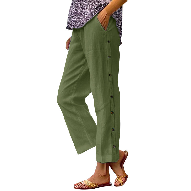 👖Μονόχρωμο casual παντελόνι-GR