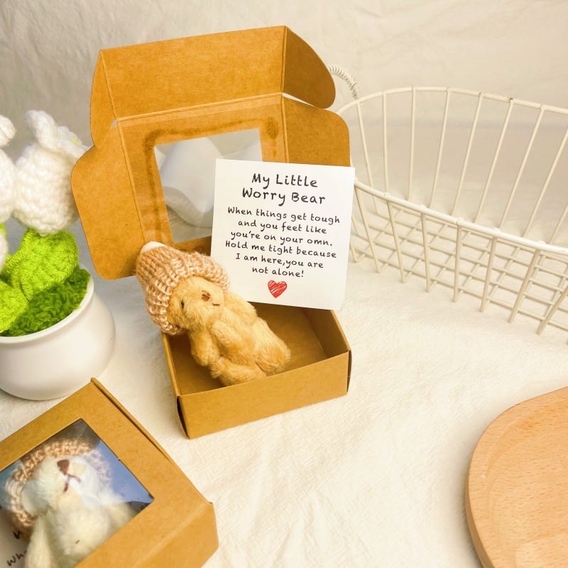 🔥🧸Rankų darbo mini meškiukas dėžutėje-LT