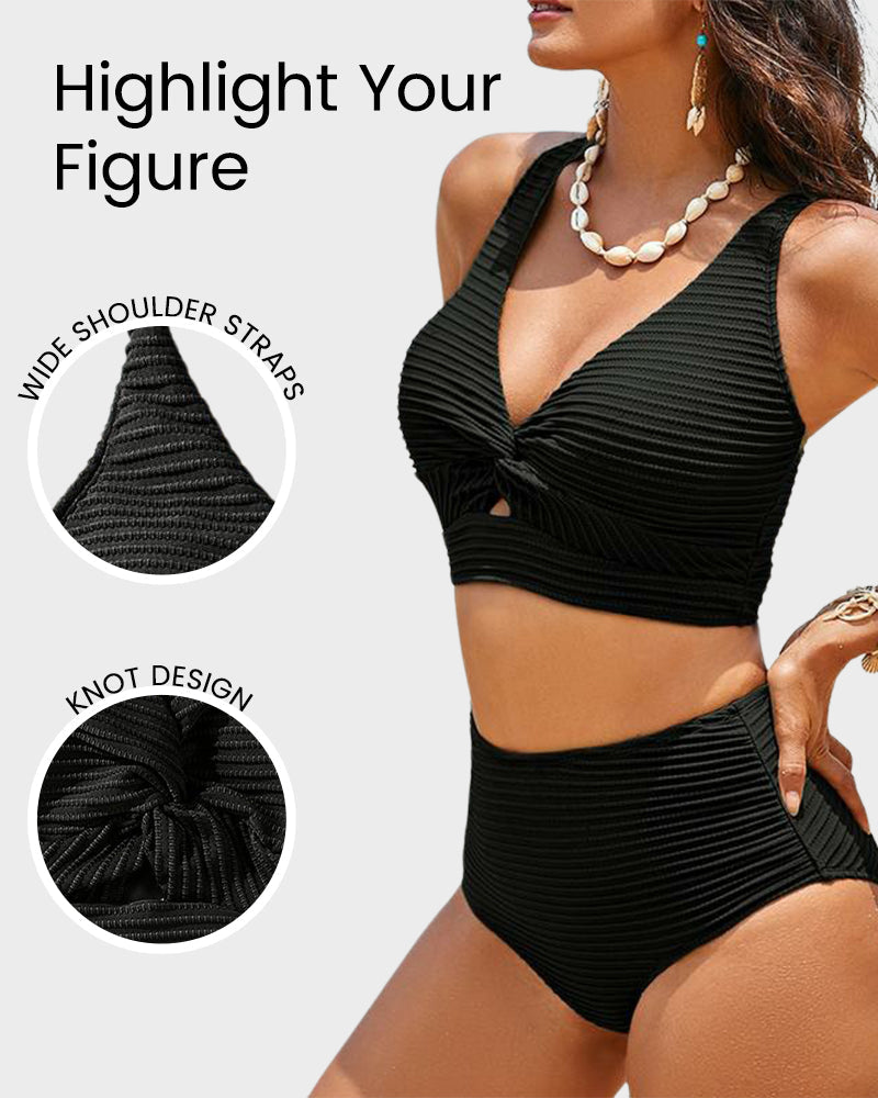 👙Aukšto liemens bikinio komplektas-LT